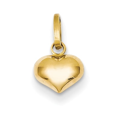 Details about   14k Yellow or White Gold puffy Heart Pendants