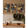 thumbnail image 3 of Drsoum Flower wall Art Floral Wildflowers Decor for Bedroom living Room 11x14in3pcs Natural Framed, 3 of 5