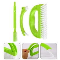 Set of 3 Grout Cleaner Brush with Handle - Green Tile Joint Scrub Brushes for Deep Cleaning - Cleaning Tool with Stiff bristles,Suitable for Deep Cleaning Gap,Floors, Kitchen, and Bathroom