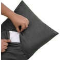 thumbnail image 3 of Vedanta Home Collection King 20''x 40'' Size Pillow Shams Set of 2 Dark Grey 600 Thread Count 100% Natural Cotton, 3 of 4