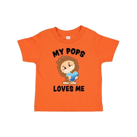 

Inktastic Cute Bigfoot My Pops Loves Me Gift Toddler Boy Girl T-Shirt