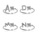 thumbnail image 3 of KAIYANG Anillo de apertura ajustable de metal con letras AZ y nombre del alfabeto (P), 3 of 3
