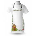 thumbnail image 3 of Kids Christmas Apron Frame Featuring Sweet Candy Canes Hearts and a Gingerbread Cookie House, Unisex Kitchen Bib Apron with Adjustable Neck for Cooking Baking Gardening, Multicolor, by Ambesonne, 3 of 3
