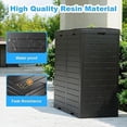 thumbnail image 3 of LINJH 62 Gallon Outdoor Double Trash Can, Waterproof Trash Can Cabinet for Outside, Resin Garbage Bin with Lid and Drip Tray for Easy Cleaning for Patios, Kitchens（Black）, 3 of 16