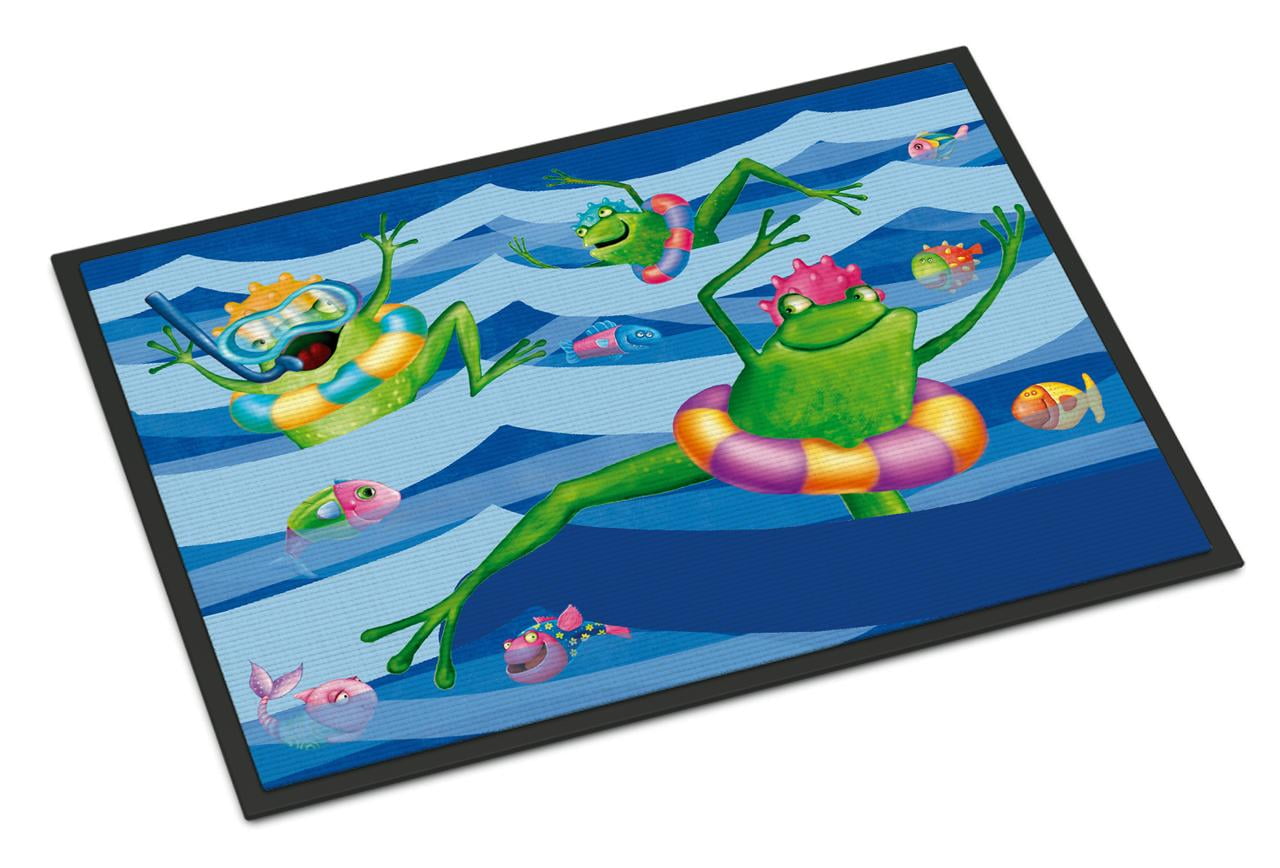 Frogs Swimming Door Mat