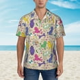 thumbnail image 4 of Fotbe Colorful Poodle Dog Hawaiian Shirt for Men Unisex Summer Beach Casual Short Sleeve Cotton Linen Button Down Shirts-Small, 4 of 9