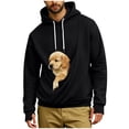 thumbnail image 2 of Mifsaly Mens Kangaroo Pouch Hoodie Long Sleeve Hooded Sweatshirt Dogs Cats Pet Carrier Animal Holder Pullover Black,M, 2 of 7