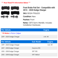 thumbnail image 2 of Front Brake Pad Set - Compatible with 2015 - 2020 Dodge Charger 2016 2017 2018 2019, 2 of 2