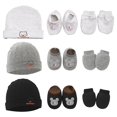 thumbnail image 3 of 1 Juego de guantes antiarañazos para bebé, conjunto de cubierta para pies, algodón suave, manoplas sin rasguños para recién nacidos, calcetines, gorros, gorro de noche, 3 of 5