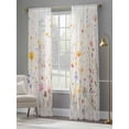 thumbnail image 4 of Country Wildflowers Sheer Curtains 84 Inch Length 2 Panels Set, Spring Rustic Vintage Botanical Voile Window Treatment Rod Pocket Curtains Sheers Drapes for Bedroom/Living Room/Kitchen 52"x84"x2, 4 of 7
