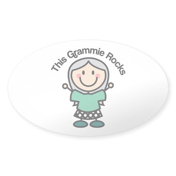 CafePress - Grammie Rocks - Sticker (Oval)