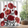 thumbnail image 4 of JOOCAR Floral Shower Curtain with 12 Hooks Washable Polyester Fabric 72"x72" inch, 4 of 7