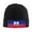Black, variant on Haitian Flag Winter Beanie Hats for Men Women Warm Cozy Knitted Cuffed Skull Cap Blue