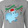thumbnail image 4 of Inktastic I Want a Hippopotamus for Christmas Hippo in Santa Hat Long Sleeve T-Shirt, 4 of 5