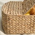thumbnail image 4 of Abbot Water Hyacinth Woven Brown Oval Kitchen and Picnic Basket, 4 of 8