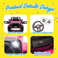 thumbnail image 3 of Xuanlur 12 Volt Ride on Toys for Toddlers w/Remote Control, Electric Ride on Truck Car w/Reflective Stickers, Front Anti-Collision Bar Design, LED Headlights, Bluetooth, 3 Speeds, Pink, 3 of 8
