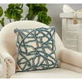 thumbnail image 5 of Fennco Styles Crackle Embroidered Cotton Decorative Throw Pillow 20" W x 20" L - Blue Textured Cushion for Home, Couch, Living Room and Office Décor, 5 of 5