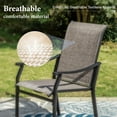 thumbnail image 6 of Summit Living 8-Piece Outdoor Patio Dining Chairs, All-Weather Steel Frame & Textilene Seat, Black & Gray, 6 of 9