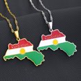 thumbnail image 3 of Unatoiry Vintage Style Kurdistan Map Necklace Wear Love For Homeland Versatile Style gold, 3 of 6