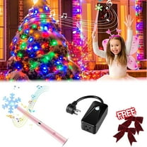 KOYPTL Magic Light Wand with Wireless Remote Control Outlet Snowflake Shape Christmas Tree Lights with Music,Christmas Party Supplies,Xmas Gifts for Kids Women Home Decor Christmas Decorations Indoor