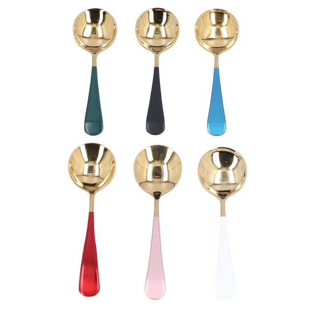 Juego de cucharas coloridas de vajilla de acero inoxidable 304 de 6 uds para el cumpleaños de la cocina del restaurante del hogar