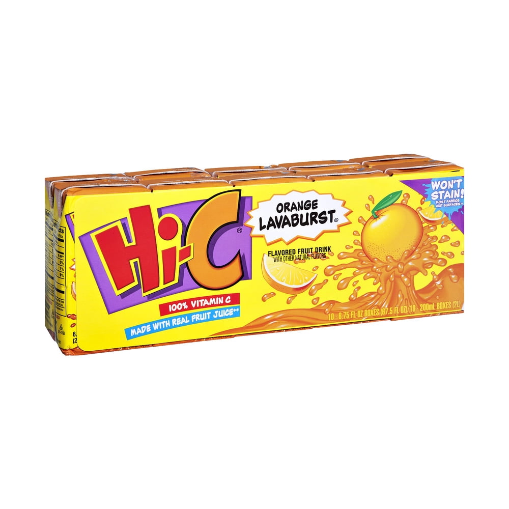 Hi-C Orange Lavaburst Fruit Juice, 6.75 Fl. Oz., 10 Count