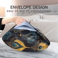 thumbnail image 4 of Yayeee Pillowcase Queen Size Set of 2 Satin Wrinkle Resistant Envelope Pillow Case, Navy Blue Art Pattern, 4 of 8