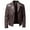 Brown, variant on Men's Faux Leather Jacket Vintage Stand Collar Motorcycle PU Leather Outwear Coat Black L