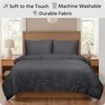 thumbnail image 3 of Mainstays 3-Piece Waffle Comforter Set with Matching Shams, Greystone, King, 3 of 11