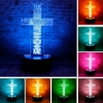 thumbnail image 2 of YSITIANNA Christ Jesus Cross 3D LED Bedroom Decor Sleep Table Lamp with Remote 7 Colors Acrylic Visual Night Light Birthday Christmas Easter Christian Gift for Religious Women Men Kids STNL#2372, 2 of 9