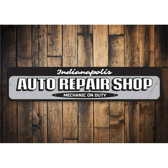Auto Repair Shop Novelty Sign, Metal Wall Decor - 4x18 inches
