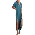 thumbnail image 1 of Maillot de Bain Femme Cache-Maillot Boutonné Kimono Long Cardigan de Plage, 1 of 1
