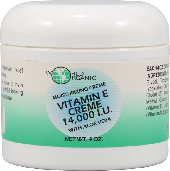 World Organics Vitamin E Cream 14 000 IU 4 oz