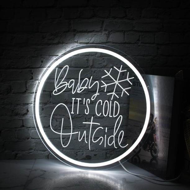 Letrero de neón Jesalah Baby It's Cold Outside, 32 cm, alimentado por USB