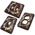 thumbnail image 6 of Urbalabs Western Six Shooter Rope Cowboy Silver Star Decorative Light Switch Outlet Wall Plate Covers Country Home Rustic Light Switch Covers Single Double 2 Gang Switch Plates (Double Switch), 6 of 7