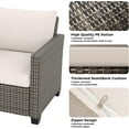 thumbnail image 3 of Garvee 5-Piece Outdoor Patio Furniture Set, Rattan Wicker Sectional Sofa with Cushions & Glass Coffee Table, All-Weather Conversation Set for Garden, Backyard, Poolside & Balcony, Beige, 3 of 7