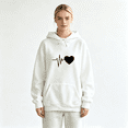 thumbnail image 4 of Hoodie for Women Plus Size Solid Color Long Sleeve Sweaters for Women Hooded Pocket Top Hooded Pullover Sweatshirts Blouse, 4 of 6