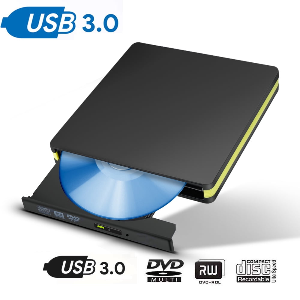 External DVD Drive USB 3.0, Portable CD DVD +/RW Optical Drive Burner