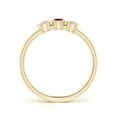 thumbnail image 2 of ANGARA Natural Classic Bezel-Set Ruby and Diamond Three Stone Ring in 14K Yellow Gold for Women (Size-3mm) | July Birthstone, Birthday, Anniversary, Jewelry Gift for Women | Natural Ruby Ring, 2 of 7