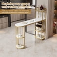 thumbnail image 6 of Kselythan Modern Bar Table, 63" Counter Height Desk with Storage Shelves, Glass Holder, Wine Bottle Rack, Breakfast Pub Table for Kitchen Dining Room, 6 of 7