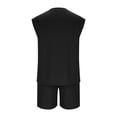 thumbnail image 4 of Abtuhar Men Leisure Solid Sleeveless Hoodless Casual Blouse and Pants Pajamas Set Set,Black,M, 4 of 5