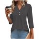 thumbnail image 2 of Tops de Color Sólido para las Mujeres Casual Tres Cuartos de Manga Cuello en V Suelta Camiseta Top Blusas para Uso Diario Y de Fiesta, 2 of 5