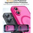 thumbnail image 4 of Magnetic Case for iPhone 16 Pro Max with Full Camera Protection [Compatible with Magsafe] [Translucent Matte] Protective Phone Case, Hot Pink,Hot Pink, 4 of 5