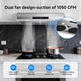 thumbnail image 2 of Aobosi 30" Under Cabinet Range Hood, 1050 CFM Dual Fans Motor Stainless Steel Vent Hood, 3-Speed with Touch & Remote Control, LED Lights, Dishwasher-Safe Filters, 2 of 11