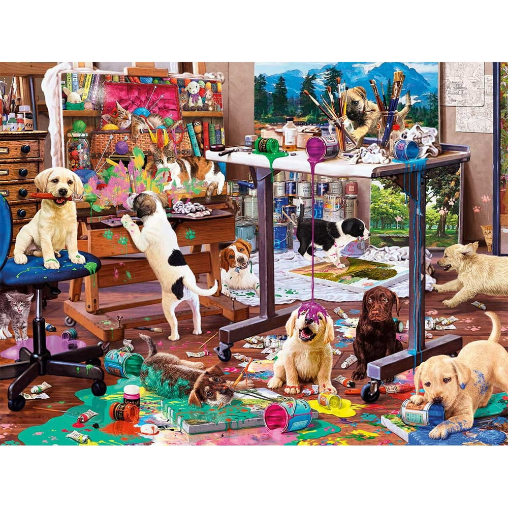 Buffalo Games A Dog's Life Painting Puppies 750 Pieces Jigsaw Puzzle