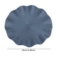 thumbnail image 5 of Shoreew 6Pcs/Set Round Placemat Set Weave Design Washable Non-slip Dining Mat Corrugated Edge Heat-resistant Table Mat, 5 of 7
