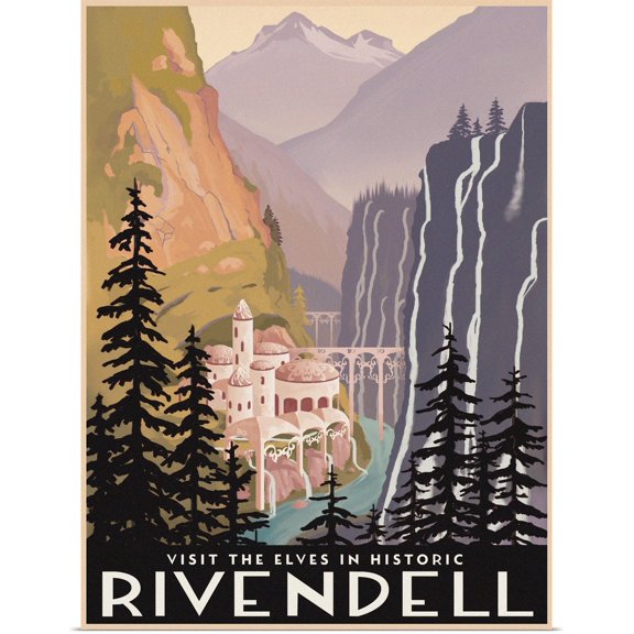 Great BIG Canvas | Rolled Steve Thomas Poster Print entitled Visit Historic Rivendell