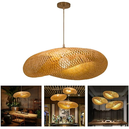 Woven Hanging Ceiling Light Shade Bamboo Pendant Lamp Kitchen Lampshade Chandelier Lighting Shades For Bedroom Office Home Decor 50x25x20cm Canada Woven Hanging Ceiling Light Shade, Woven Light Fixture Canada