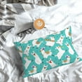 thumbnail image 5 of Honeii Cartoon Llamas Print Pillow Cases,Plush Throw Pillow Covers,Decorative Pillowcase for Sofa, Couch, Living Room-16"x24", 5 of 6