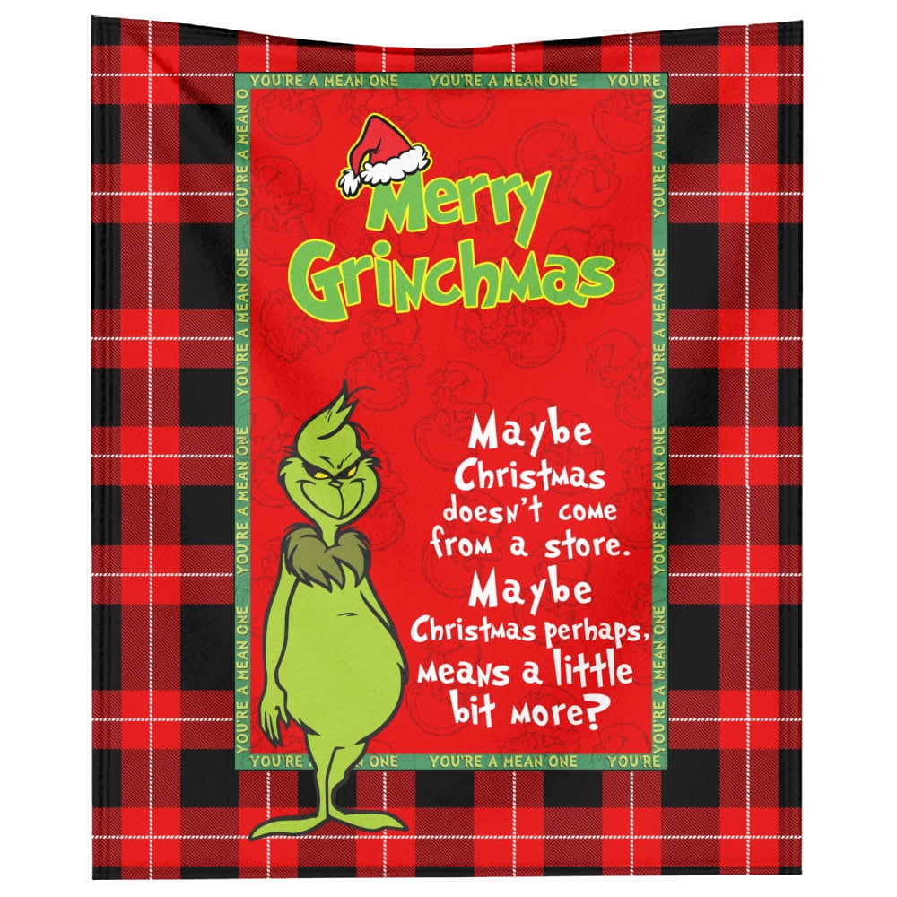 Christmas Blanket,Grinch Blanket,Red Throw Blanket for Couch,Soft